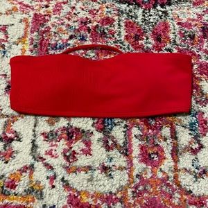 Red Zaful Strapless Swim Top